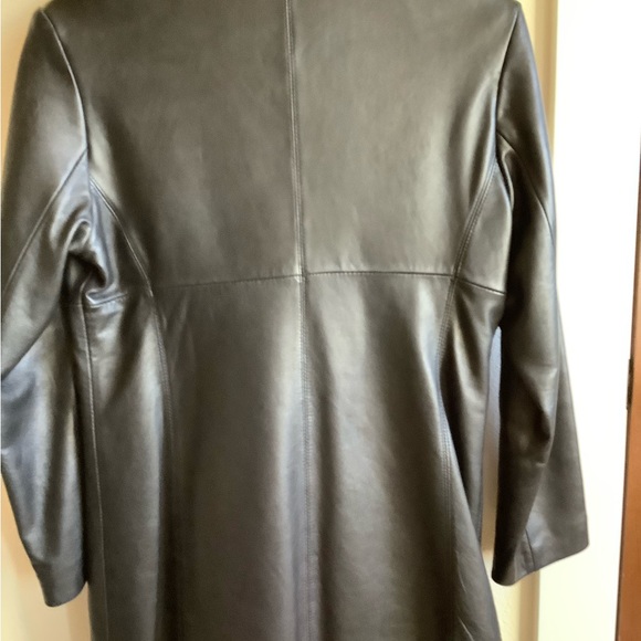 Black. Fantastic LEATHER Marc New York jacket. Car coat length. - Picture 8 of 8